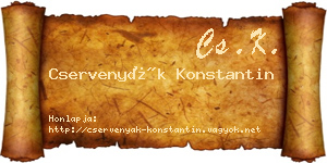 Cservenyák Konstantin névjegykártya